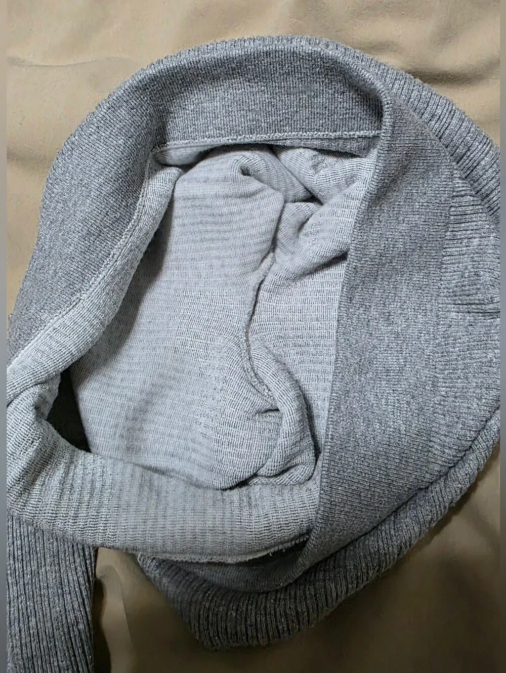 Poof! Grey Ankle Length Snap Ribbed Knit Leggings/Tights Mid-rise Size Med/L